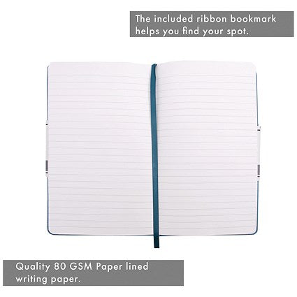 Pukka Pad Signature Soft Cover Notebook, A5, Ruled, 192 Pages, Teal