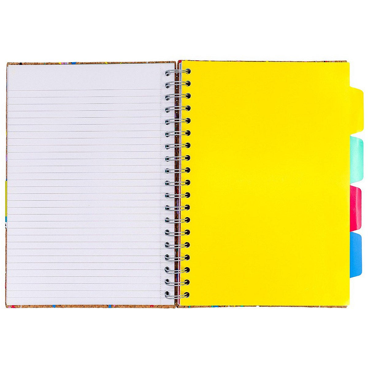 Pukka Planet Cork Project Book with 4 Dividers, B5, Ruled, 200 Pages, Multicoloured