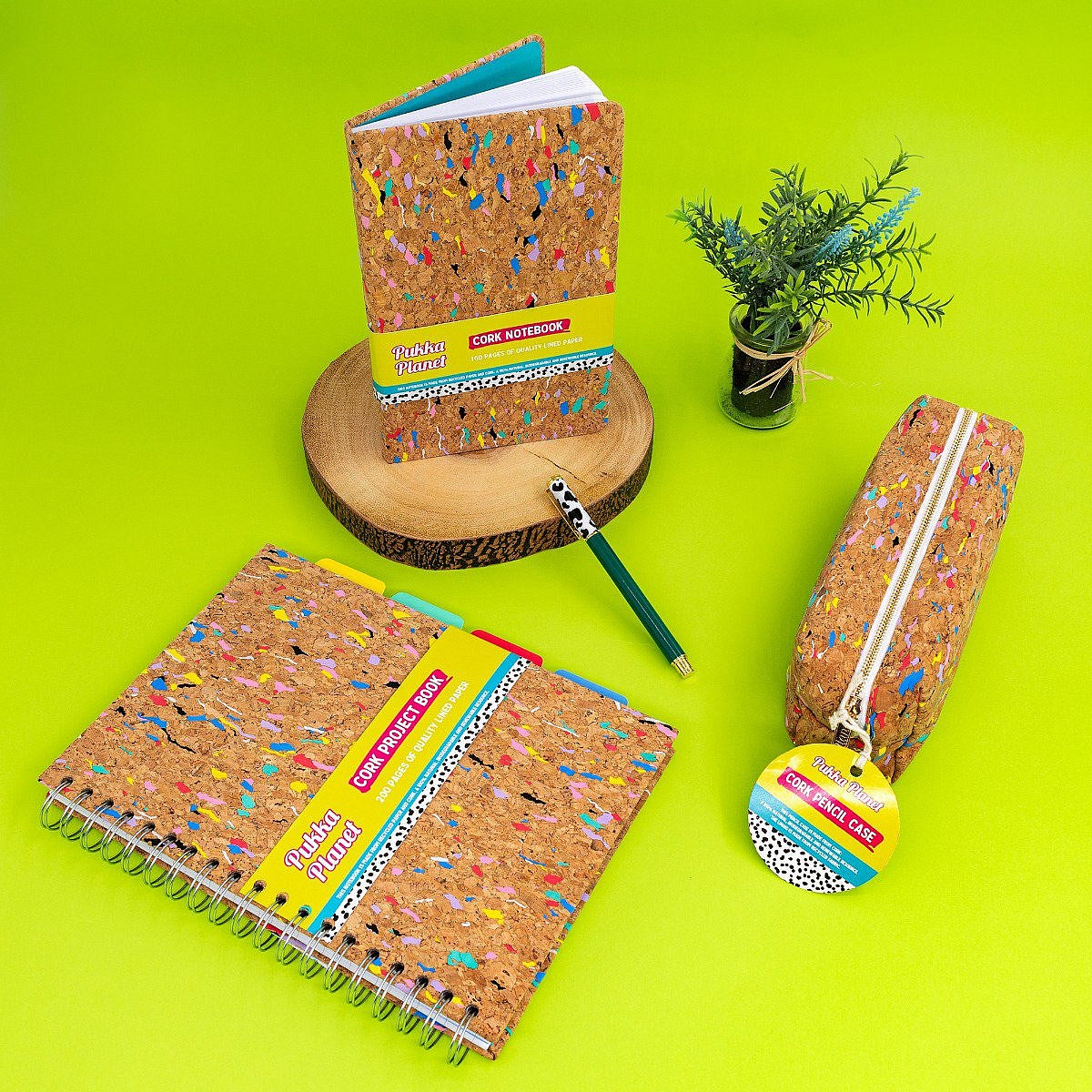 Pukka Planet Cork Project Book with 4 Dividers, B5, Ruled, 200 Pages, Multicoloured Easy2Order : PP09856