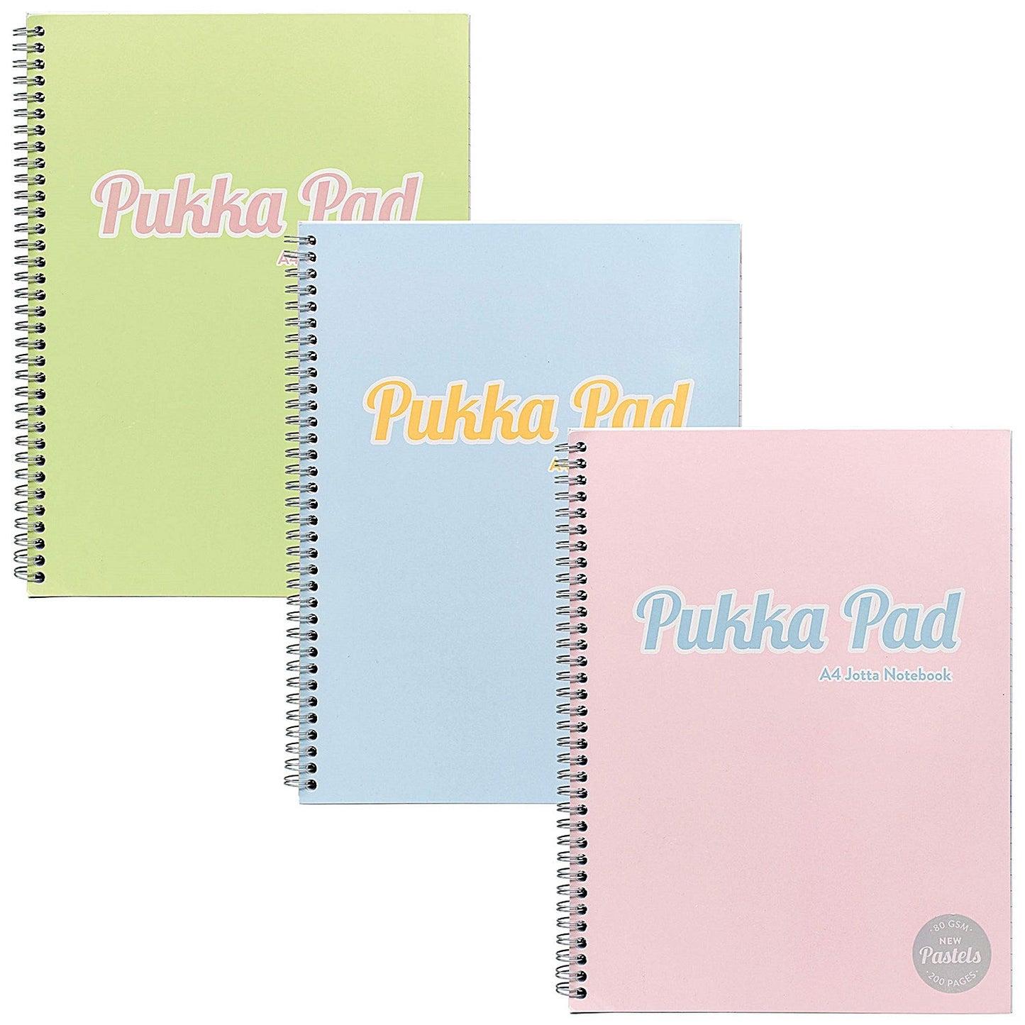 Pukka Pad Pastel Jotta Pad, A4, Assorted, Pack of 3