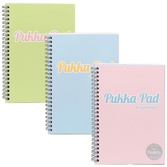 Pukka Pad Pastel Jotta Pad, A5, Assorted, Pack of 3