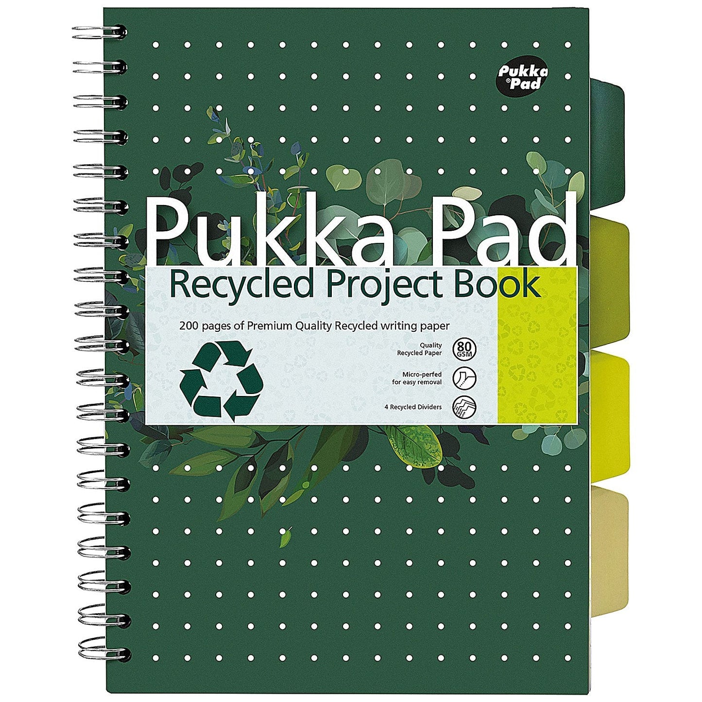 Pukka Pad Recycled Project Book, B5, Green, Pack of 3