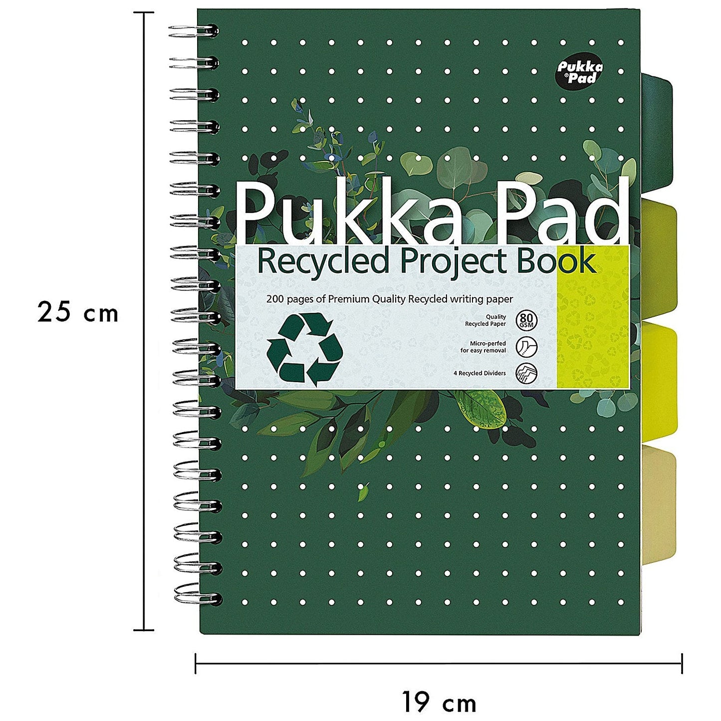 Pukka Pad Recycled Project Book, B5, Green, Pack of 3