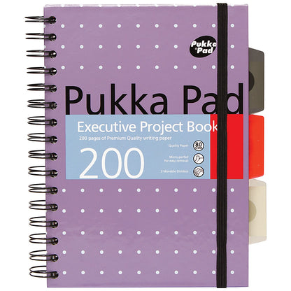 Pukka Pad Metallic Executive Project Book, A5, Ruled & Perforated, 200 Pages, Pack of 3