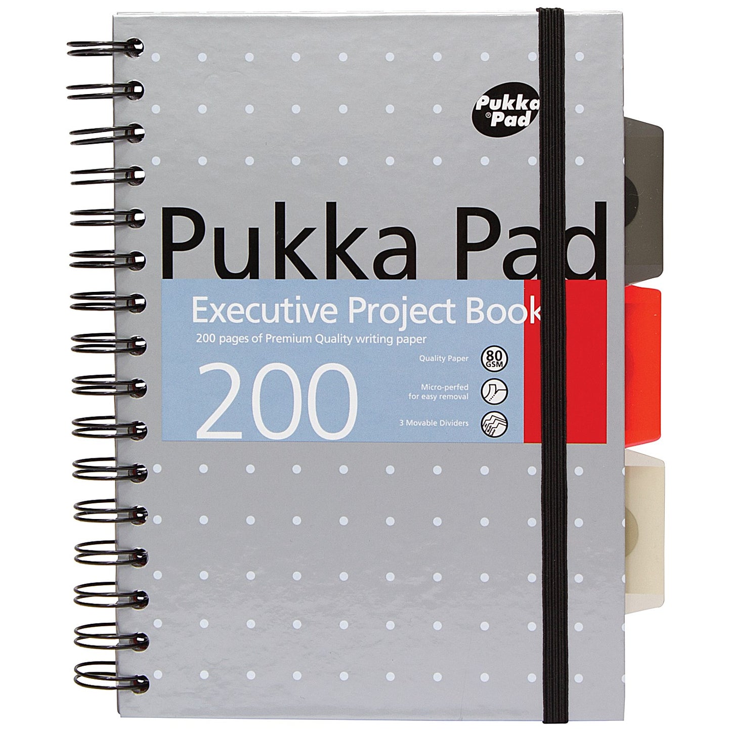 Pukka Pad Metallic Executive Project Book, A5, Ruled & Perforated, 200 Pages, Pack of 3