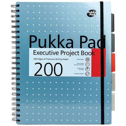 Pukka Pad Project Wirebound Notebook, A4, Ruled & Perforated, 200 Pages, Pack of 3