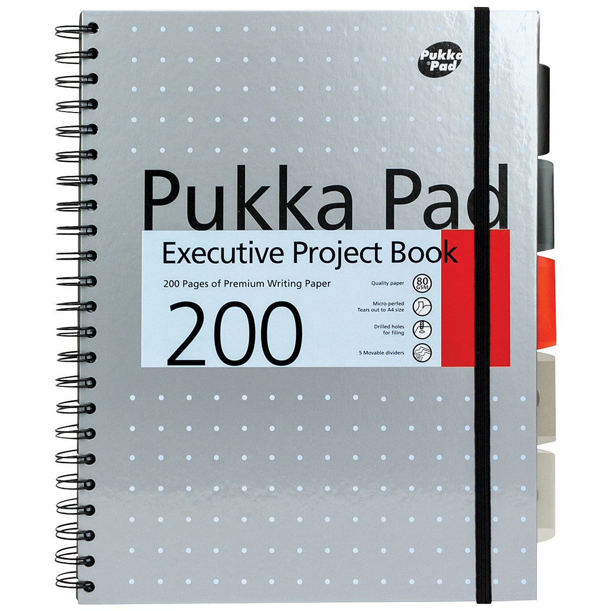Pukka Pad Project Wirebound Notebook, A4, Ruled & Perforated, 200 Pages, Pack of 3
