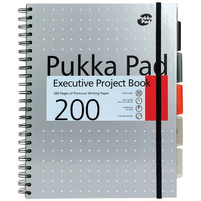 Pukka Pad Project Wirebound Notebook, A4, Ruled & Perforated, 200 Pages, Pack of 3