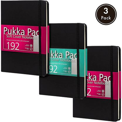 Pukka Pad Signature Soft Cover Notebook Casebound A5 Black (Pack of 3)
