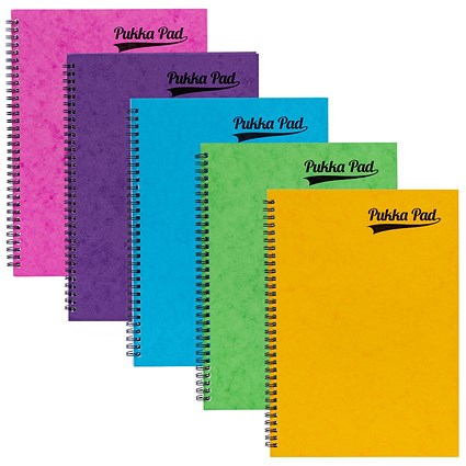 Pukka Pad Notemakers Wirebound Notebook, A4, Ruled, 120 Pages, Pastel Assorted Colours, Pack of 10