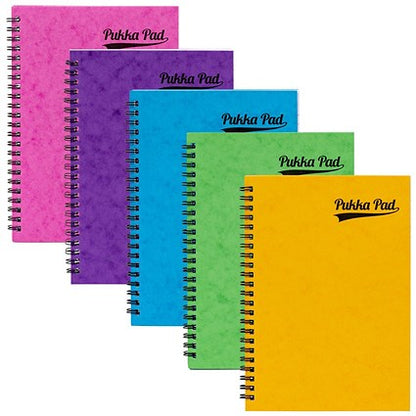 Pukka Pad Notemakers Wirebound Notebook, A5, Ruled, 120 Pages, Pastel Assorted Colours, Pack of 10