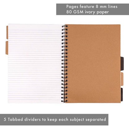 Pukka Pad Kraft Project Book, A4, Ruled, 200 Pages, Brown, Pack of 3