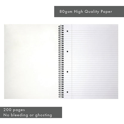 Pukka Pad Haze Jotta Wirebound Notebook, A4+, Ruled, 200 Pages, Assorted, Pack of 3