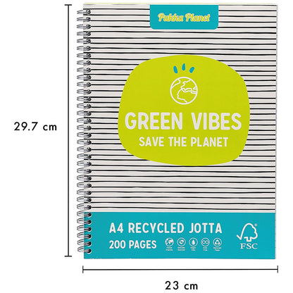 Pukka Pad Pukka Planet Jotta Wirebound Notebook, A4, Assorted, Pack of 3