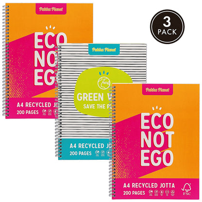 Pukka Pad Pukka Planet Jotta Wirebound Notebook, A4, Assorted, Pack of 3 Easy2Order : PP19898