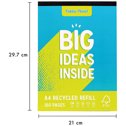 Pukka Pad Pukka Planet Refill Pad, A4, Assorted Pack of 6