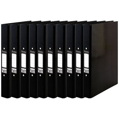 Pukka Brights Ring Binder, A4, 2 O-Ring, 25mm Capacity, Black, Pack of 10