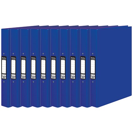 Pukka Brights Ring Binder, A4, 2 O-Ring, 25mm Capacity, Navy Blue, Pack of 10