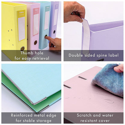Pukka Pad A4 Premium Lever Arch File, 75mm Spine, Assorted Pastel, Pack of 4 Easy2Order : PP39893