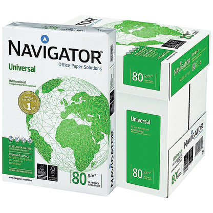 Navigator A4 Universal Paper, White, 80gsm, Box (5 x 500 Sheets)