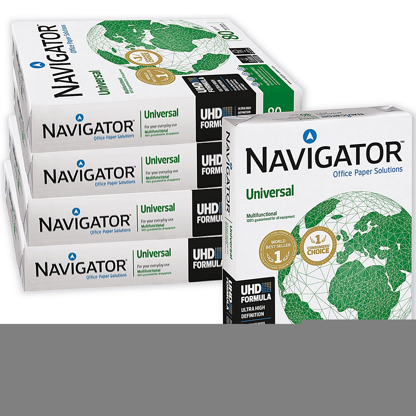 Navigator A4 Universal Paper, White, 80gsm, Box (5 x 500 Sheets)