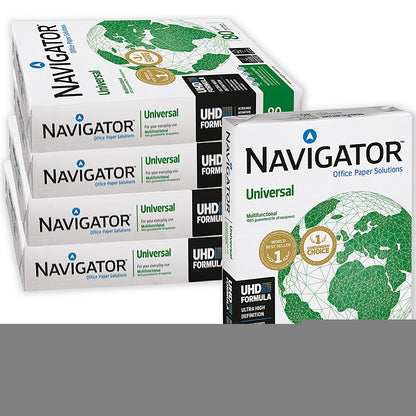 Navigator A4 Universal Paper, White, 80gsm, Box (5 x 500 Sheets)