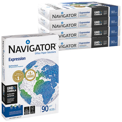 Navigator A4 Expression Paper, White, 90gsm, Box (5 x 500 Sheets)