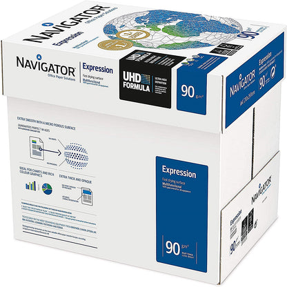 Navigator A4 Expression Paper, White, 90gsm, Box (5 x 500 Sheets)