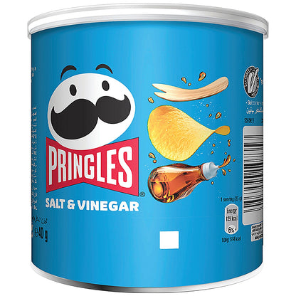 Pringles Salt and Vinegar Crisps, 40g, Pack of 12