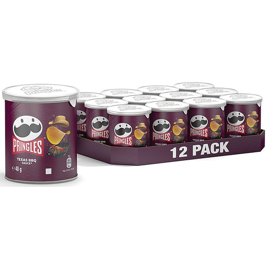 Pringles Texas BBQ Crisps, 40g, Pack of 12