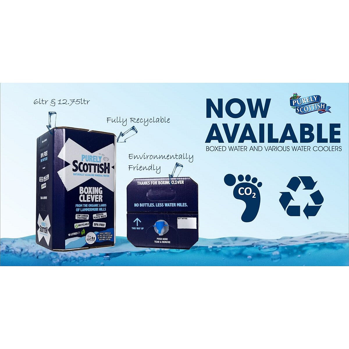 Purely Scottish Natural Mineral Water, Boxed, 10 Litres