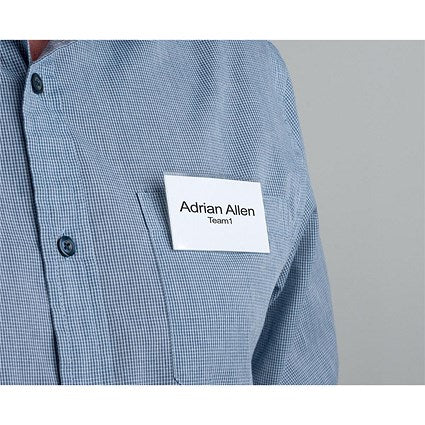 Announce Combi Clip Name Badge, 40x75mm, Clear, Pack of 50