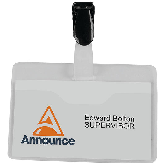 Announce Visitor Name Badge, 60x90mm, Pack of 25