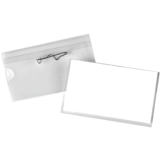 Announce Pin Name Badge, 40x75mm, Clear, Pack of 100
