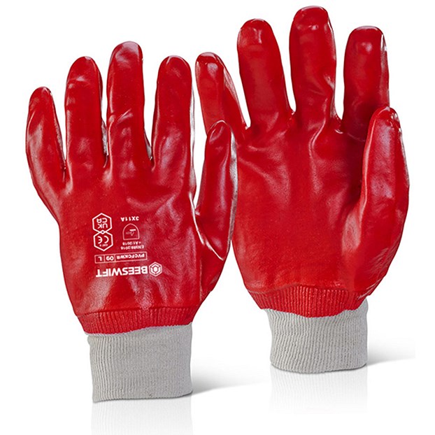 Beeswift PVC Fully Coated Knitwrist Red, Small, Pack of 10 Easy2Order : PVCFCKWNR07