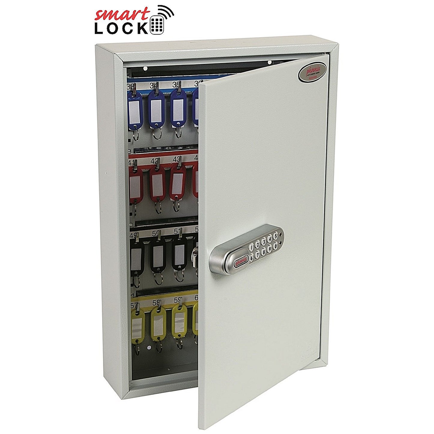 Phoenix Commercial 64 Hook Key Cabinet, Net Code Electronic Lock.
