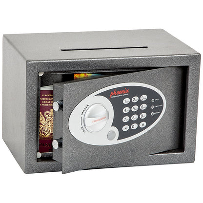 Phoenix Vela Deposit Home & Office Security Safe, Size 1, Electronic Lock
