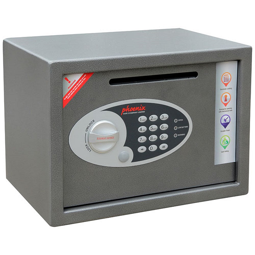 Phoenix Vela Deposit Home & Office Security Safe, Size 2, Electronic Lock