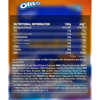 Grenade High Protein Low Sugar Oreo Chocolate Bar, Pack of 12