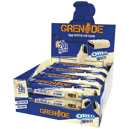 Grenade High Protein Low Sugar Oreo White Chocolate Bar, Pack of 12