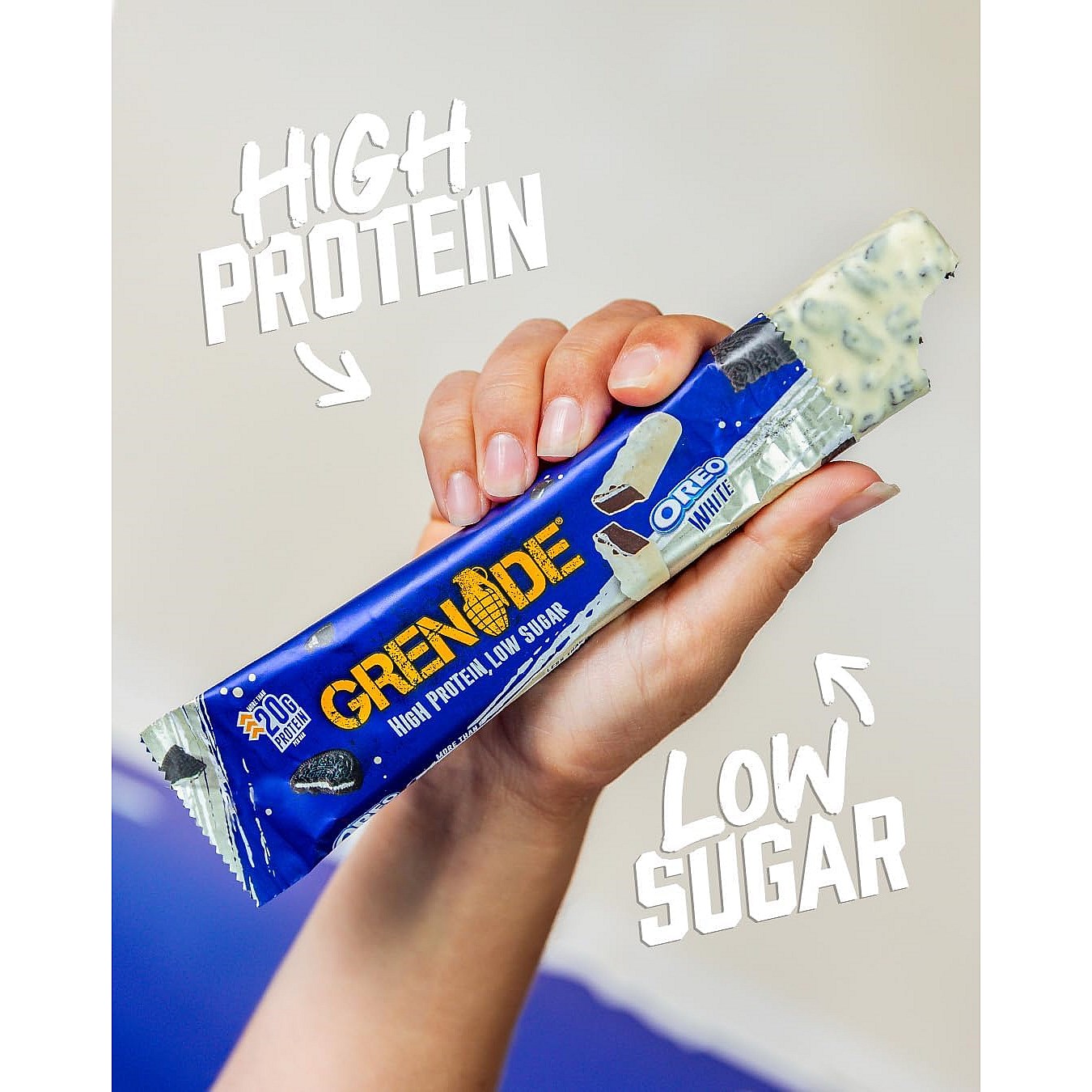 Grenade High Protein Low Sugar Oreo White Chocolate Bar, Pack of 12