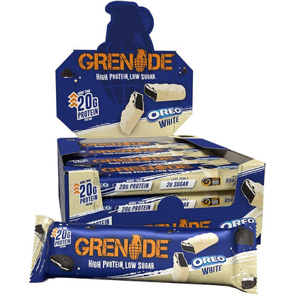 Grenade High Protein Low Sugar Oreo White Chocolate Bar, Pack of 12