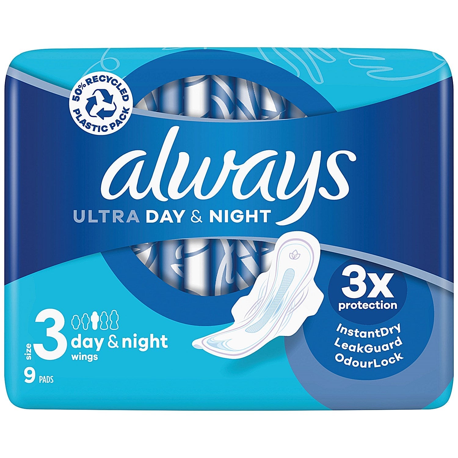 Always Ultra Day And Night Sanitary Pads With Wings, Size 3, Pack of 144 Easy2Order : PX58420