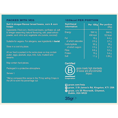 Graze Salt and Vinegar Crunch Bag, 35g, Pack of 10