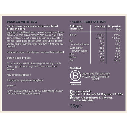 Graze Salt and Pepper Crunch Bag, 35g, Pack of 10