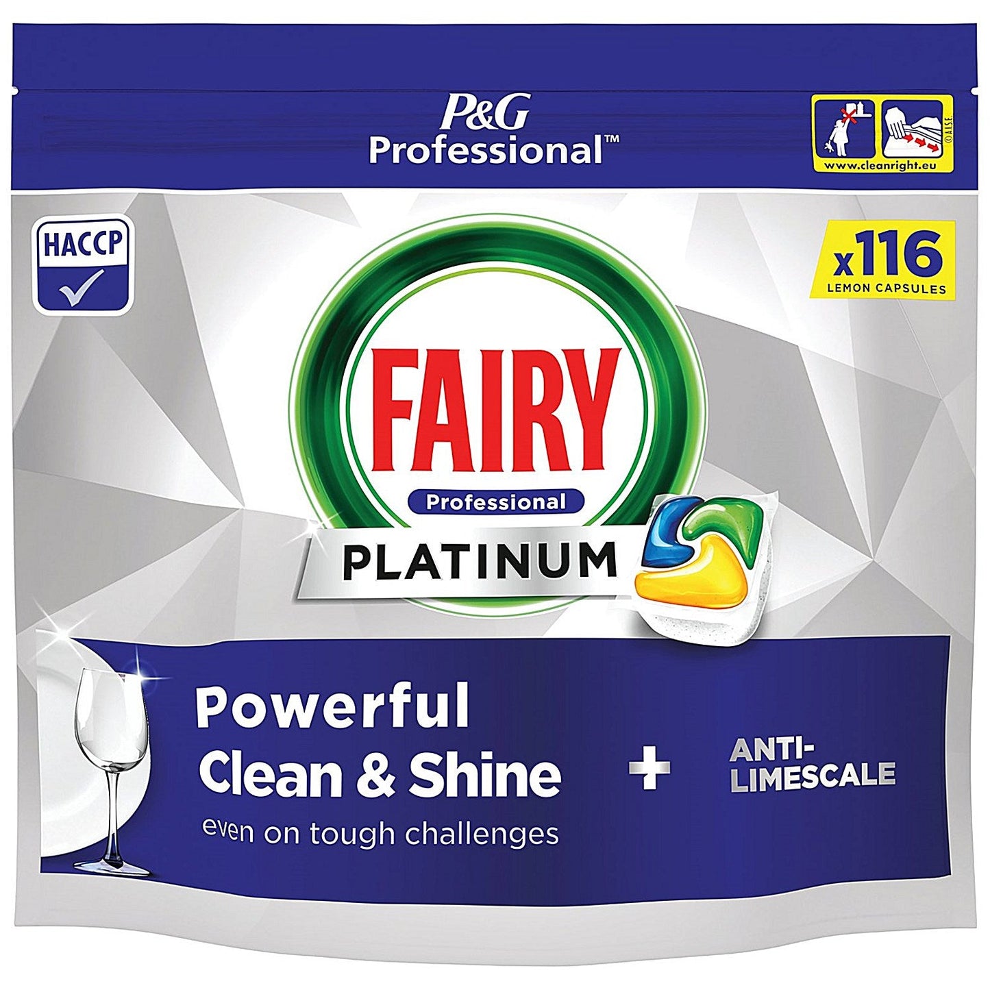 Fairy Professional Platinum Auto Lemon Dish Washing Capsules x116 (Pack of 2)