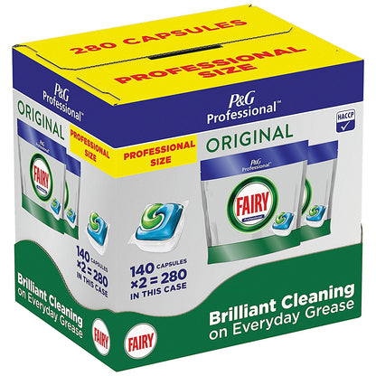 Fairy Professional All In One Original Dishwasher Tablets, 2x140 Capsules, Pack of 280