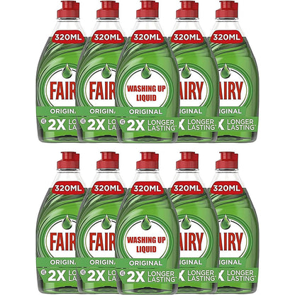 Fairy Original Washing Up Liquid, 320ml, Pack of 10