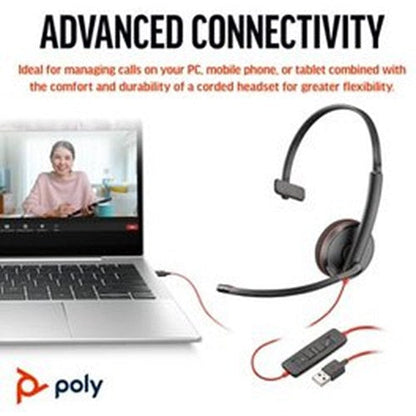 Poly Blackwire 3210 Monaural UC USB-C/A Headset 8X214AA