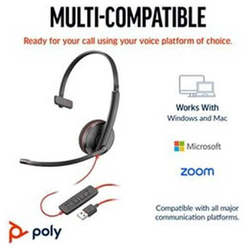 Poly Blackwire 3210 Monaural UC USB-C/A Headset 8X214AA Easy2Order : PY42897